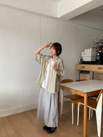 Hesid Summer Banding Nylon Long Skirt